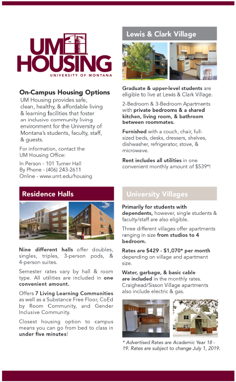UM Housing and Residence Life ad